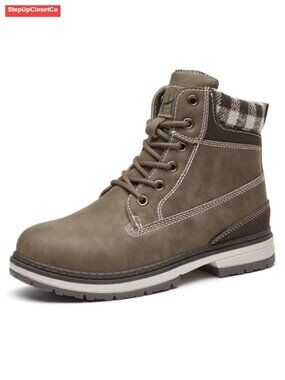 Women's Waterproof Lightweight Hiking Ankle Boots PU Leather Memory Foam Work